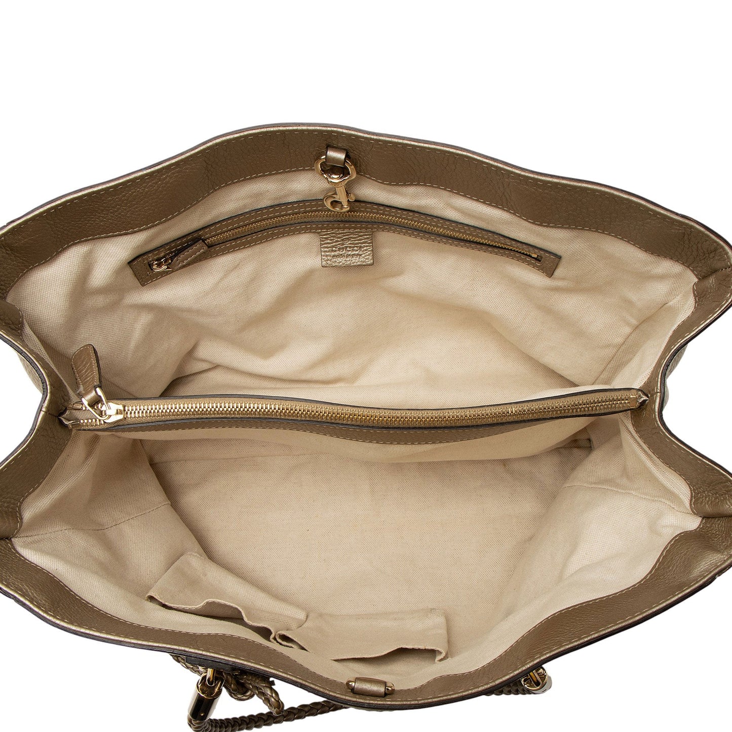 Gucci Metallic Leather Bella Medium Tote