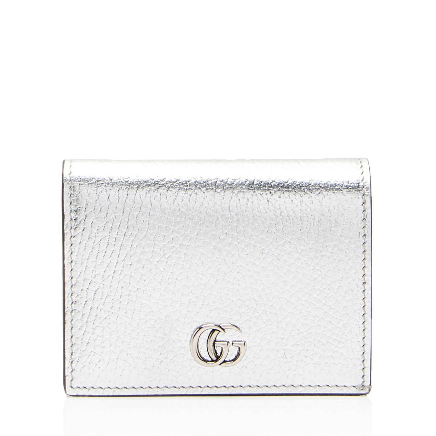 Gucci Metallic Leather GG Marmont Card Case