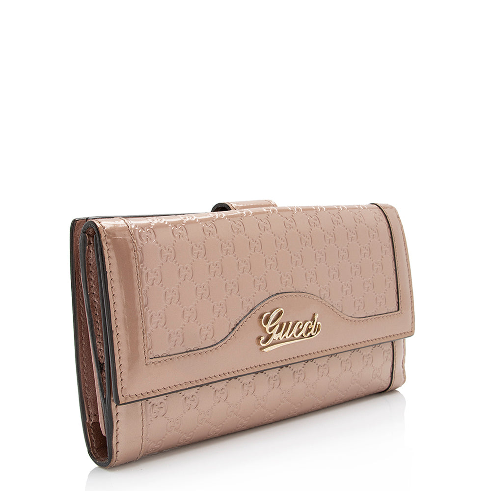 Gucci Metallic Microguccissima Script Continental Wallet (SHF-23020)
