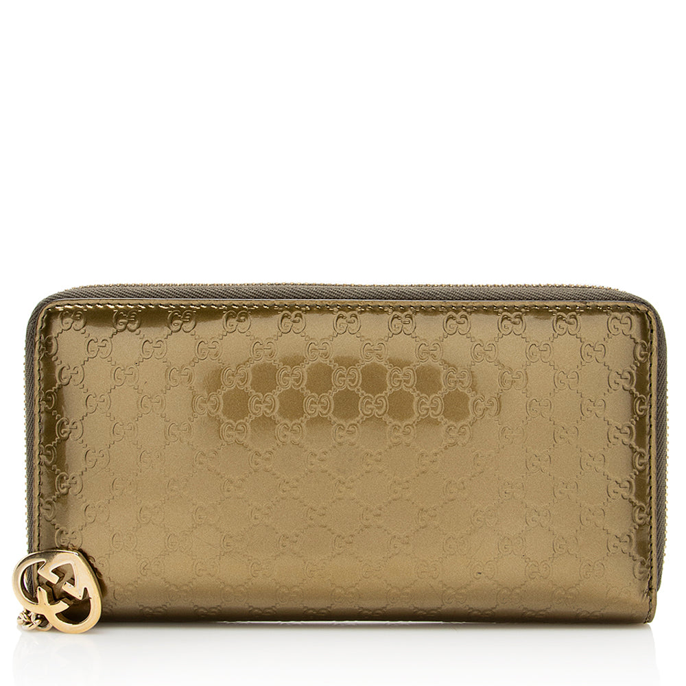Gucci Metallic Microguccissima Zip Around Wallet (SHF-18998)