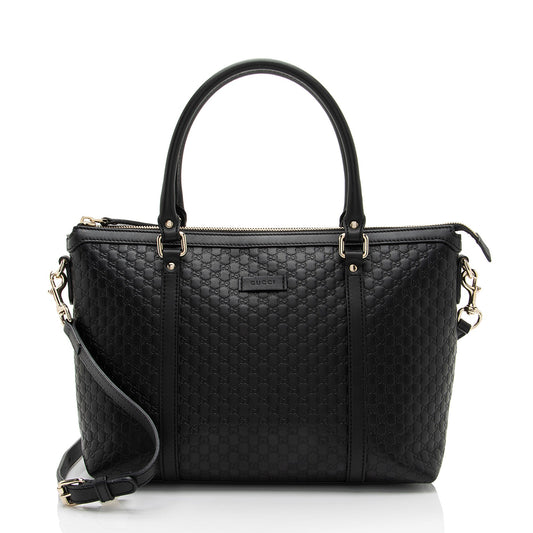 Gucci Leather Canvas Tote