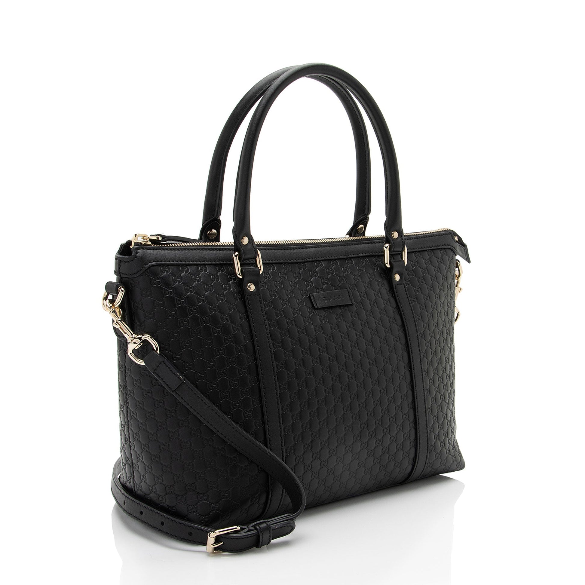 Gucci Leather Canvas Tote
