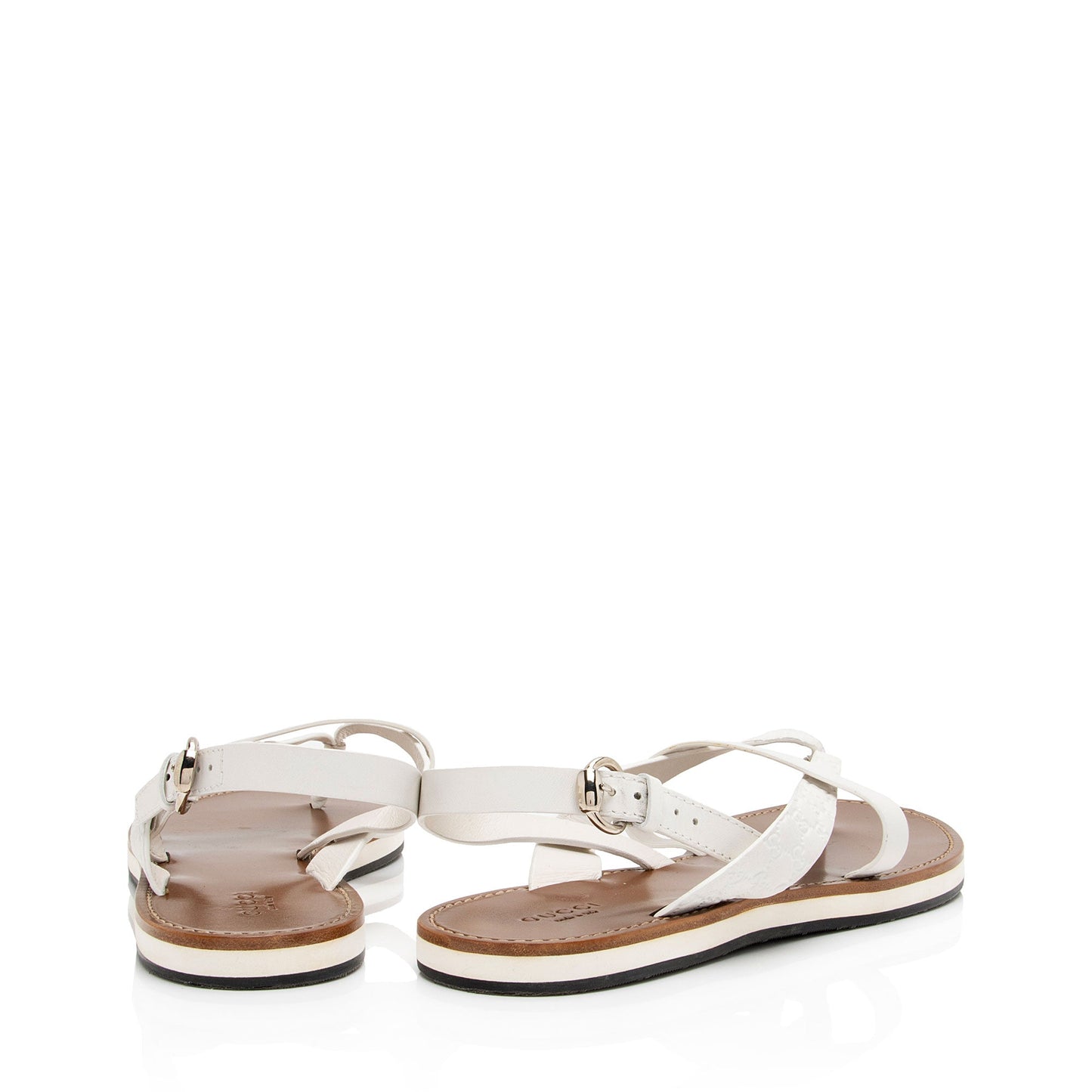 Gucci Microguccissima Leather Gladiator Sandals - Size 11 / 41 (SHF-eghKbe)