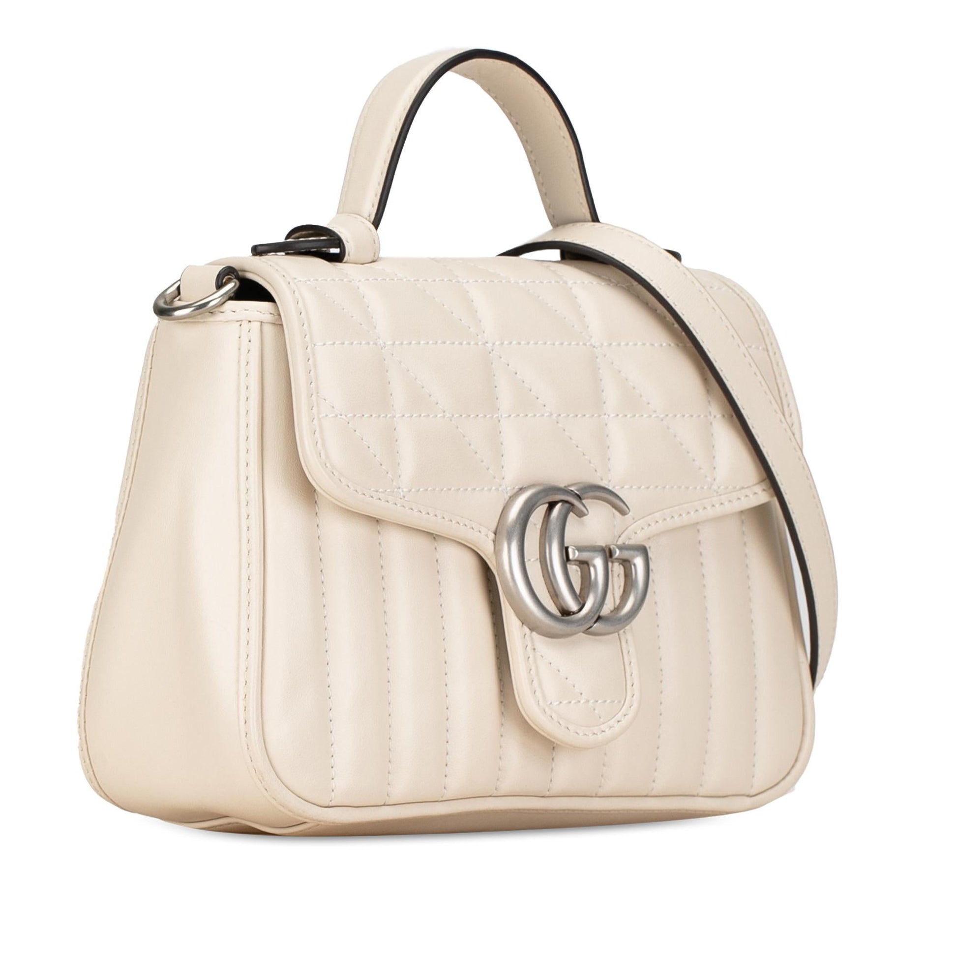 Gucci Mini GG Marmont Aria Matelasse Top Handle Bag (SHG-qPhLbm)