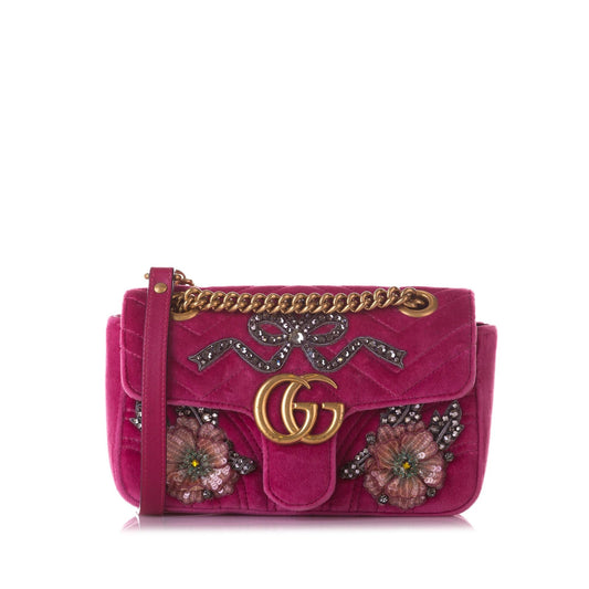 Gucci Mini GG Marmont Embellished Crossbody Bag (SHG-d9J815)