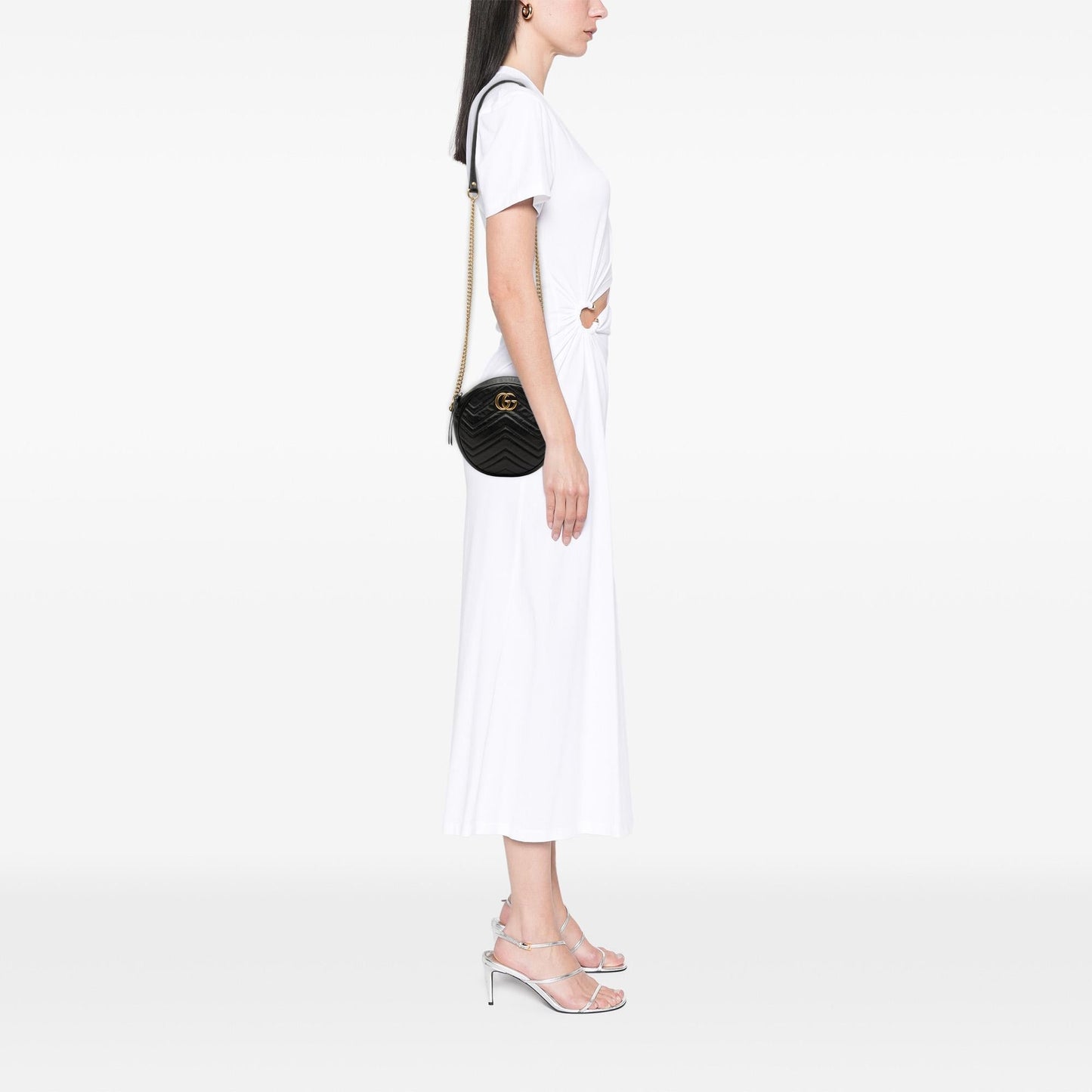 Gucci Mini GG Marmont Matelasse Leather Round Crossbody
