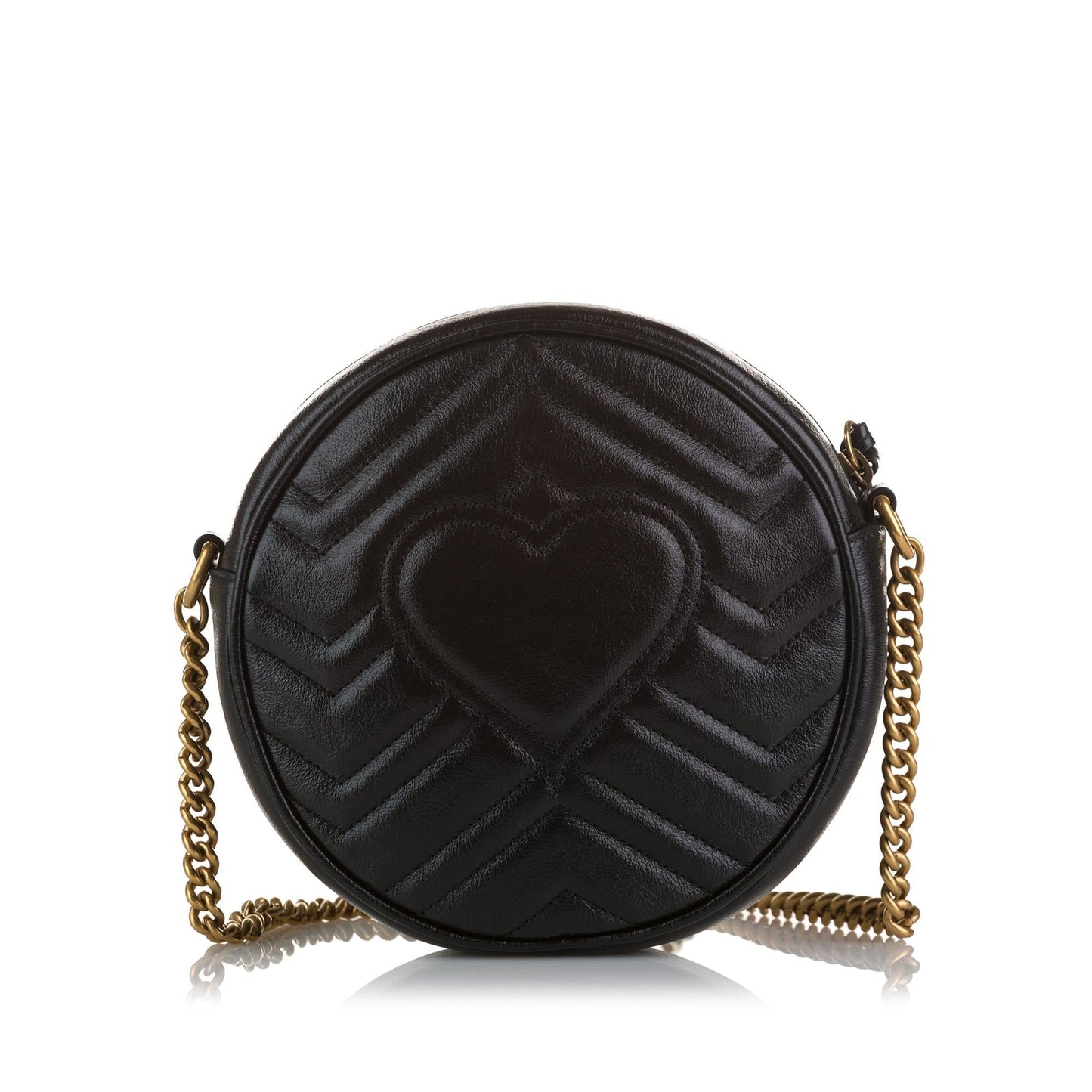 Gucci Mini GG Marmont Matelasse Round Crossbody Bag (SHG-O8pIle)