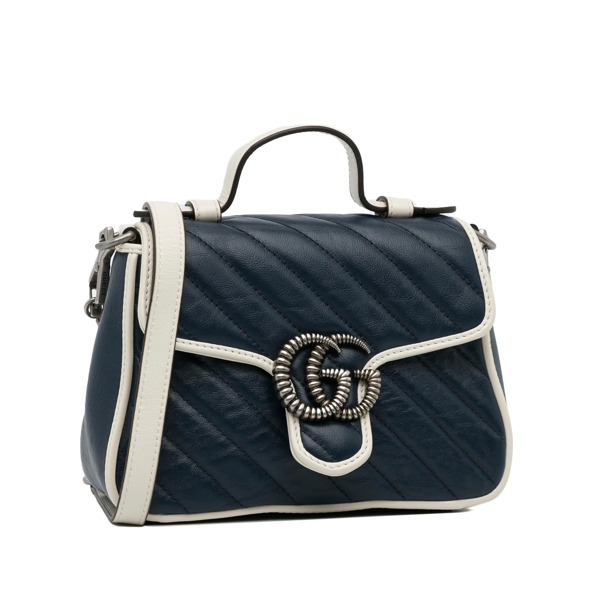 Gucci Mini GG Marmont Torchon Top Handle Bag (SHG-iT64DF)