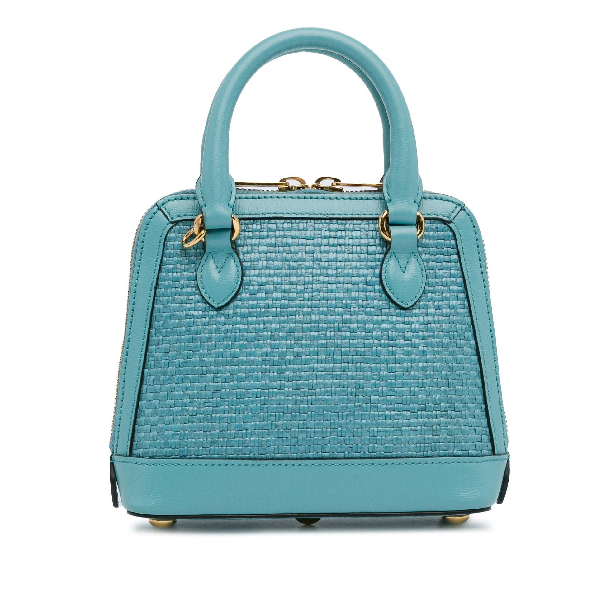 Gucci Mini Raffia Horsebit 1955 Top Handle Bag