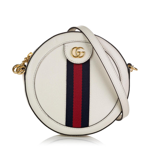 Gucci Mini Round Ophidia Leather Crossbody Bag (SHG-35657)