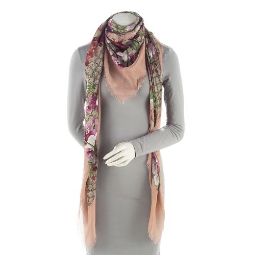 Gucci Modal Silk GG Blooms 140cm Shawl