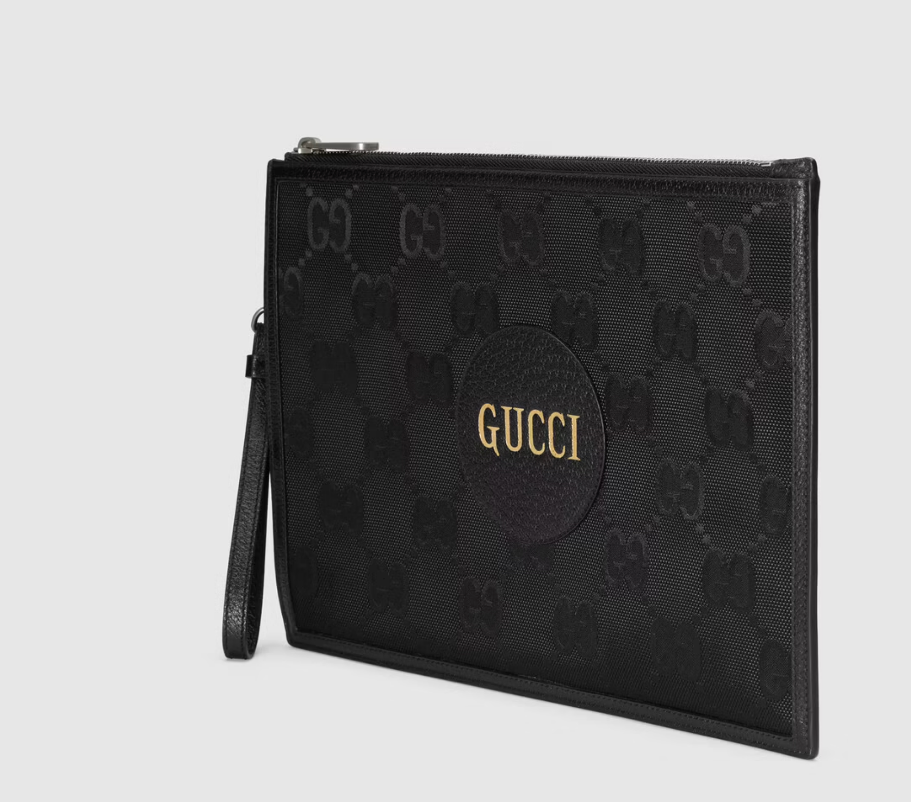Gucci Nylon Pochette Leather Clutch
