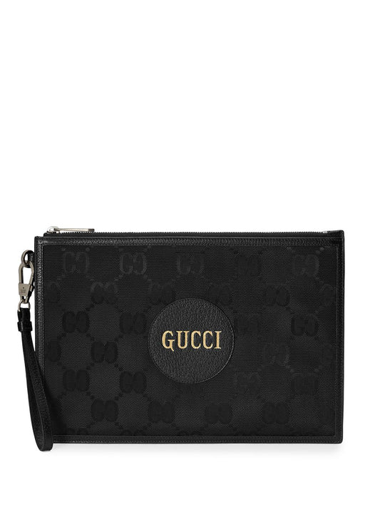 Gucci Nylon Pochette Leather Clutch