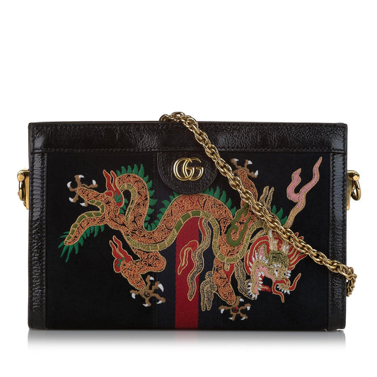 Gucci Ophidia Dragon Suede Crossbody Bag (SHG-34212)