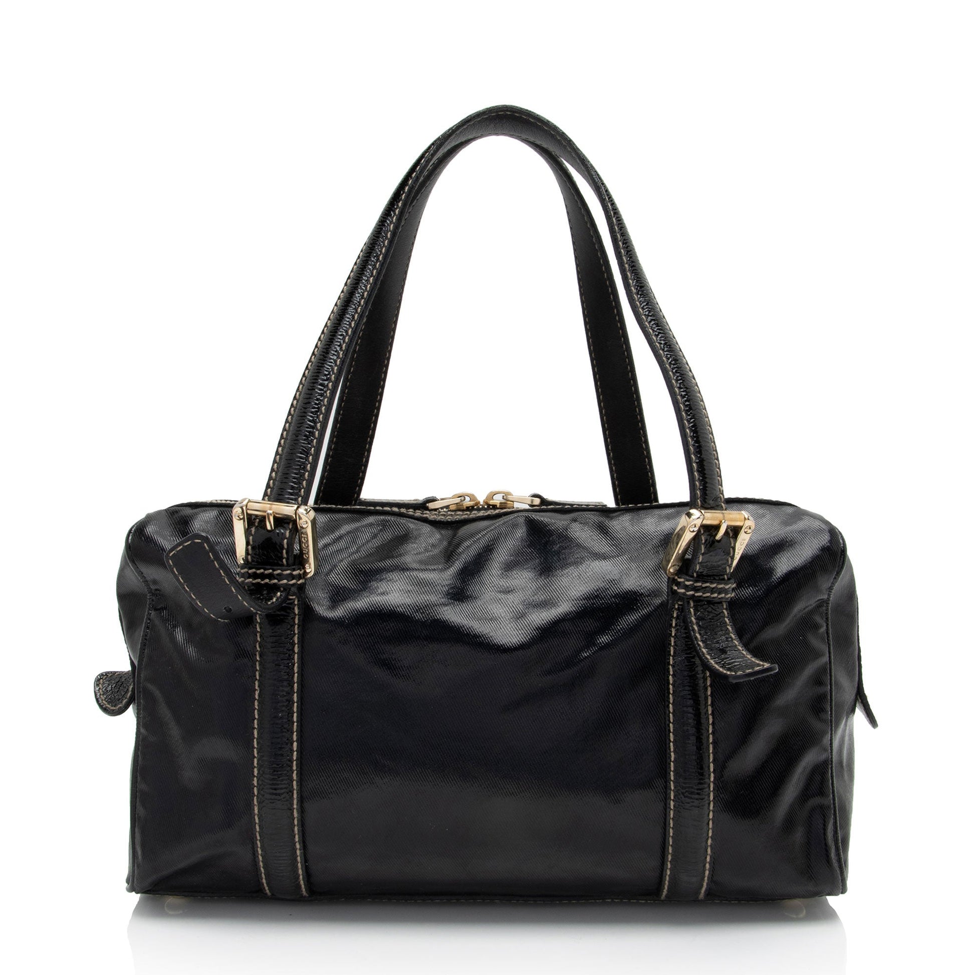 Gucci Nylon Leather Canvas Handbag