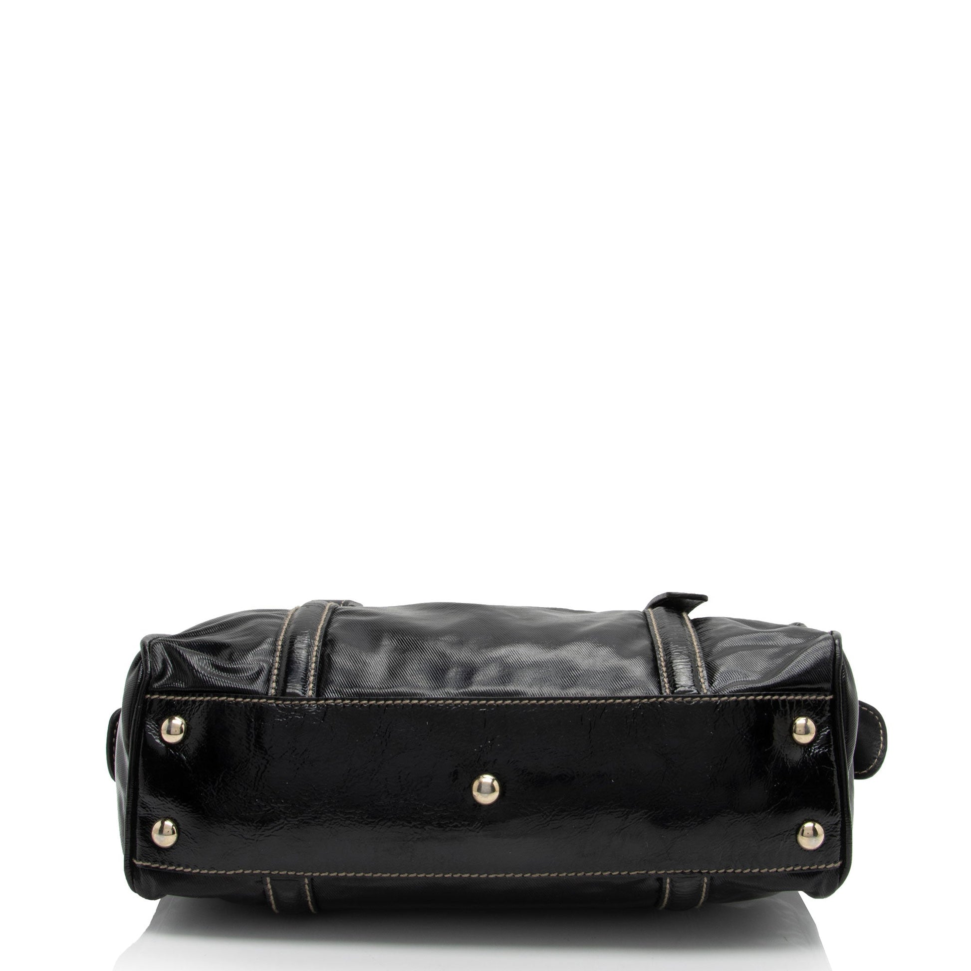 Gucci Nylon Leather Canvas Handbag