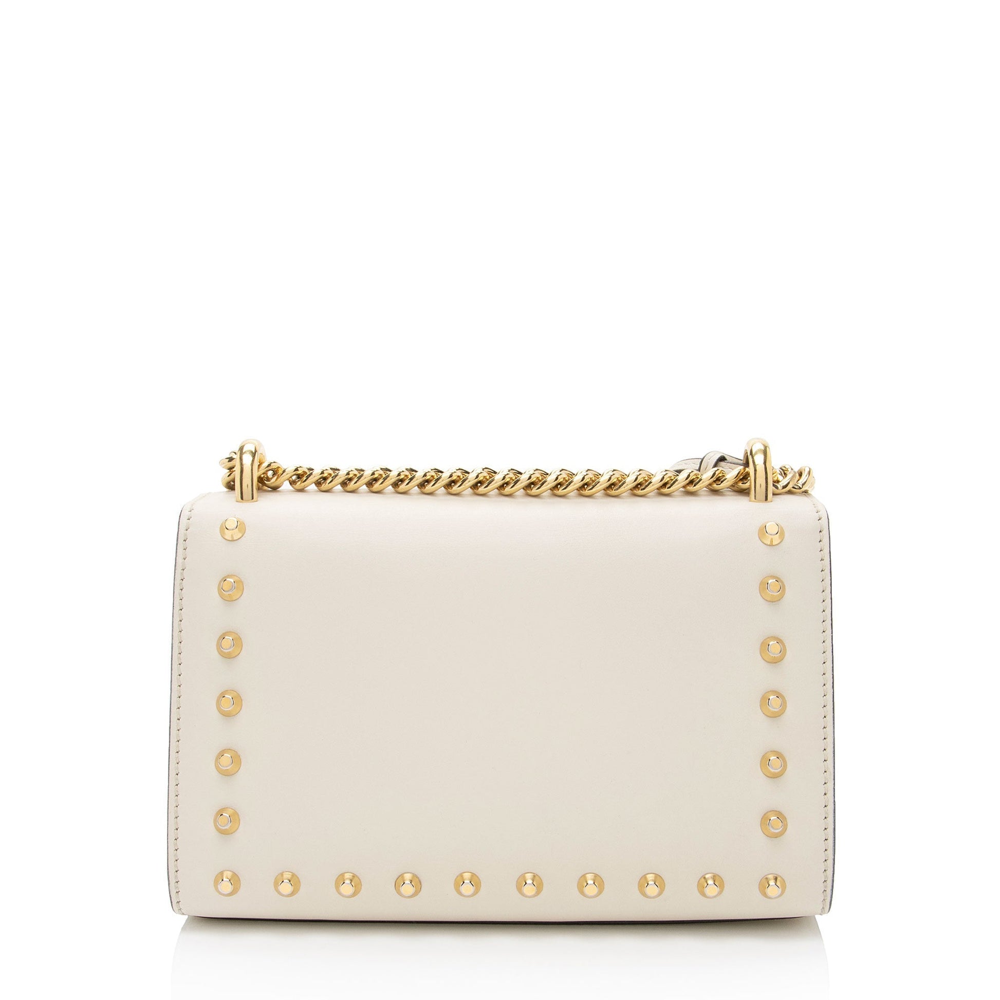 Gucci Pearl Embellished Leather Padlock Small Shoulder Bag (SHF-2JmpQy)