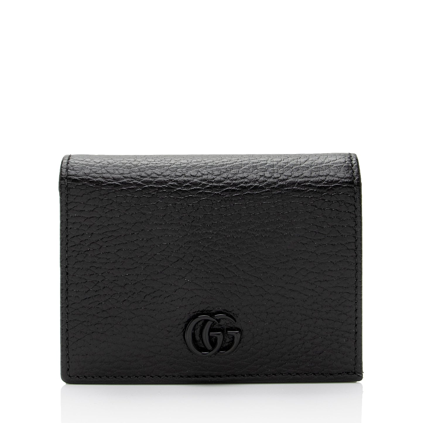 Gucci Pebbled Leather GG Marmont Card Case Wallet (SHF-dXo42g)