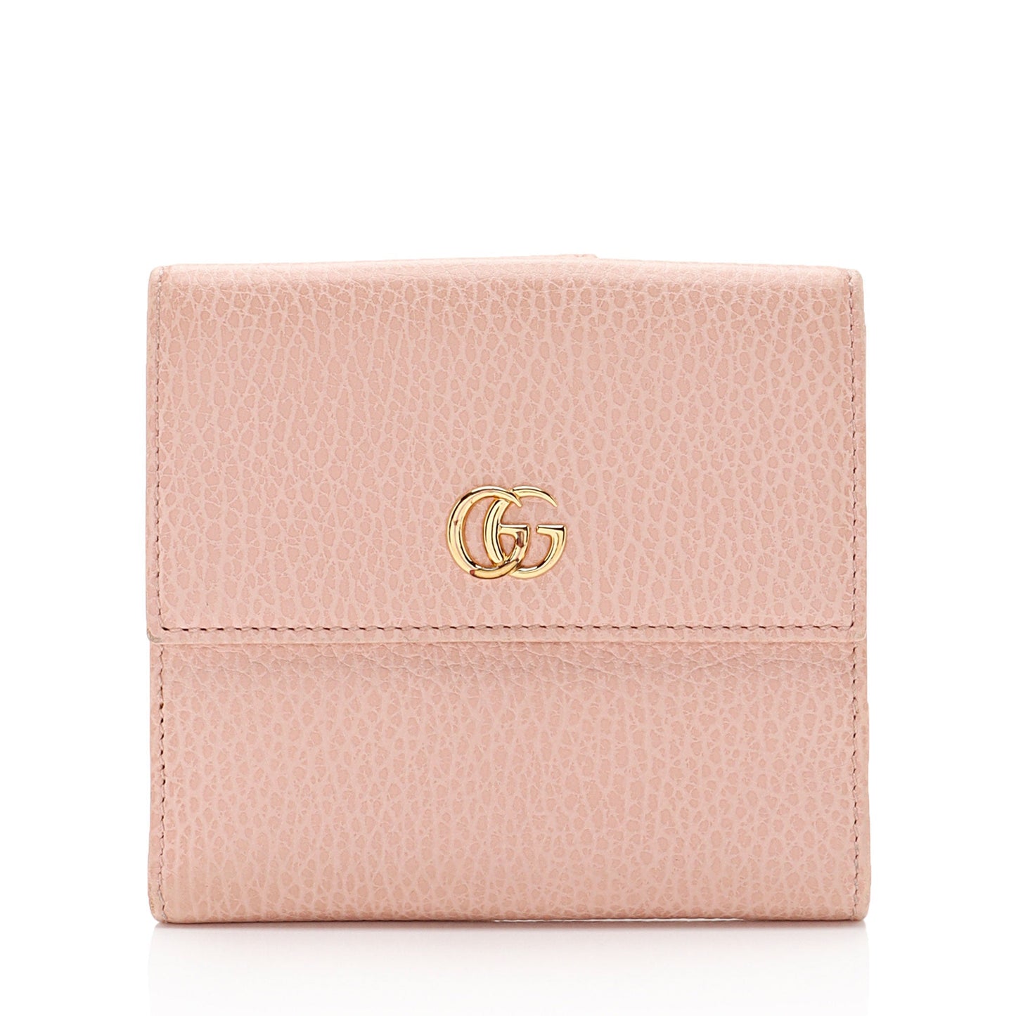 Gucci Pebbled Leather GG Marmont French Wallet (SHF-9hNv9T)