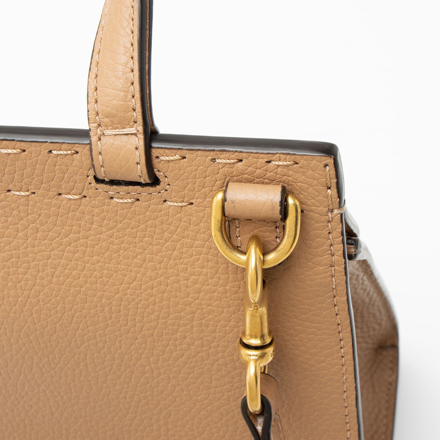Gucci Pebbled Leather GG Marmont Top Handle