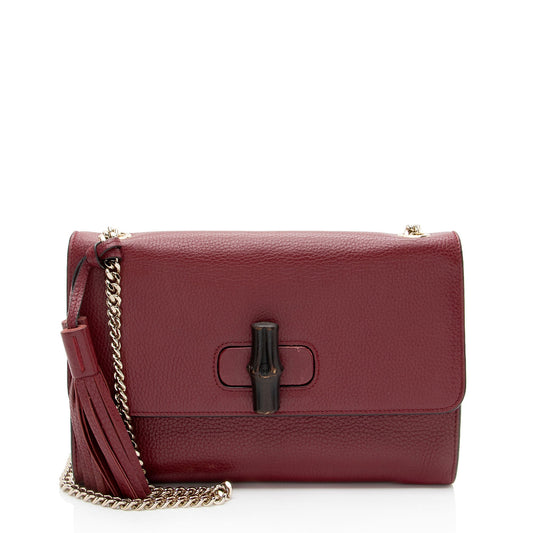 Gucci Pebbled Leather Miss Bamboo Medium Crossbody