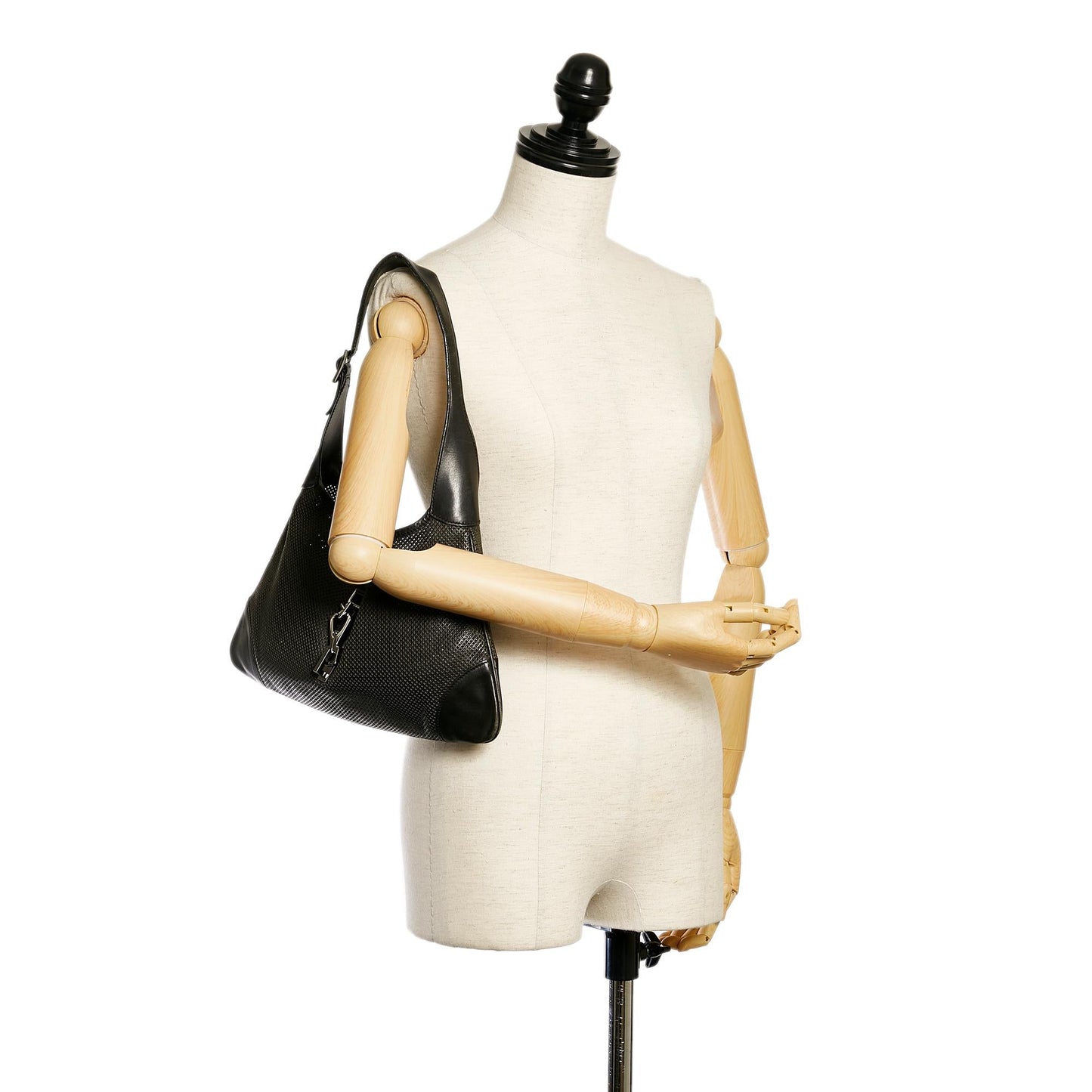 Gucci Perforated Jackie Leather Shoulder Bag
