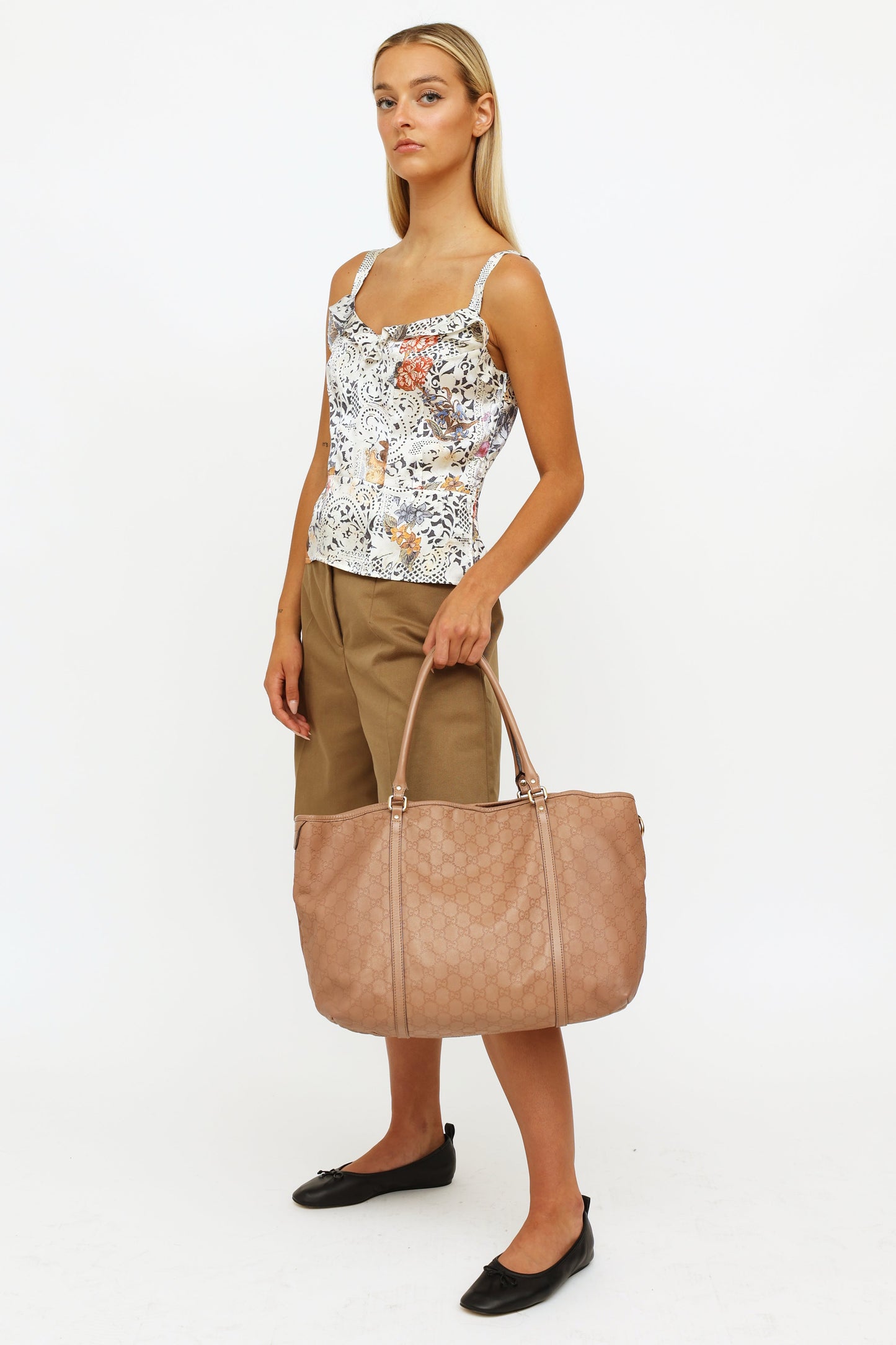Gucci Guccissima Pink Leather Monogram Tote