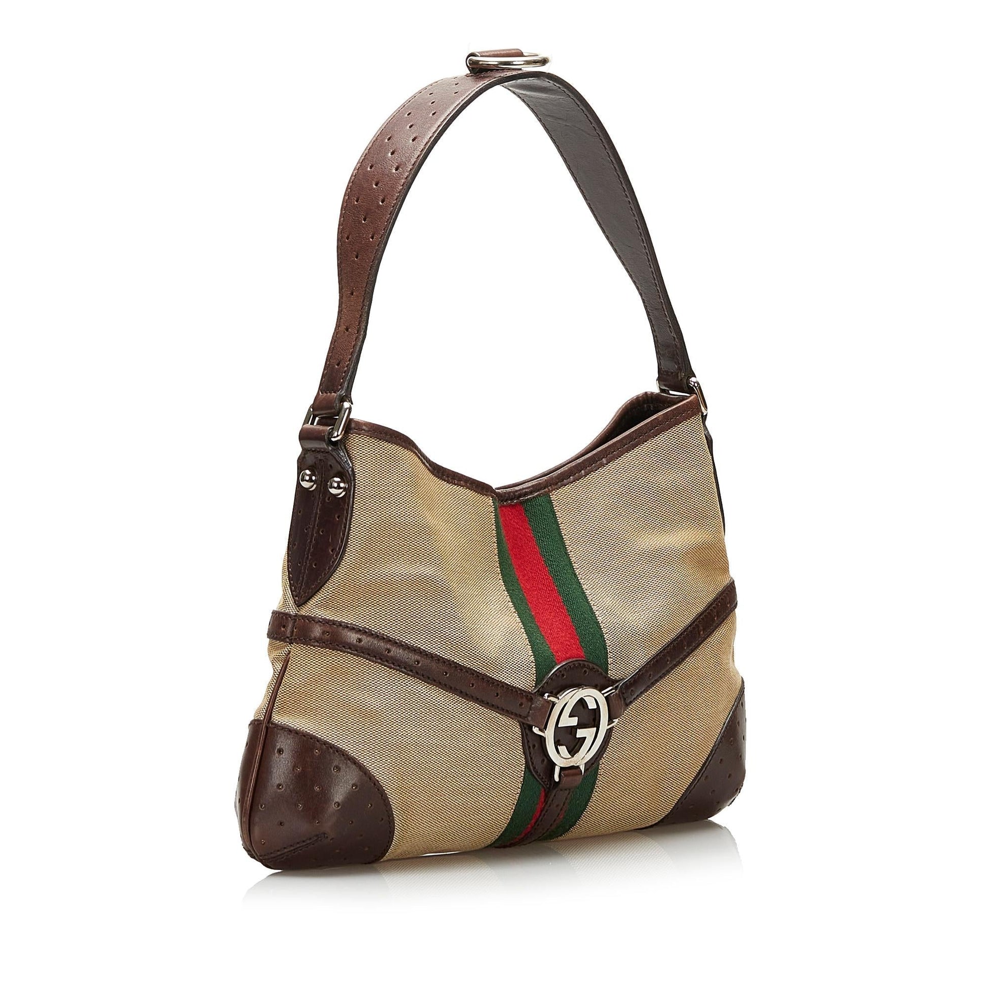 Gucci Web Canvas Shoulder Bag Style 3