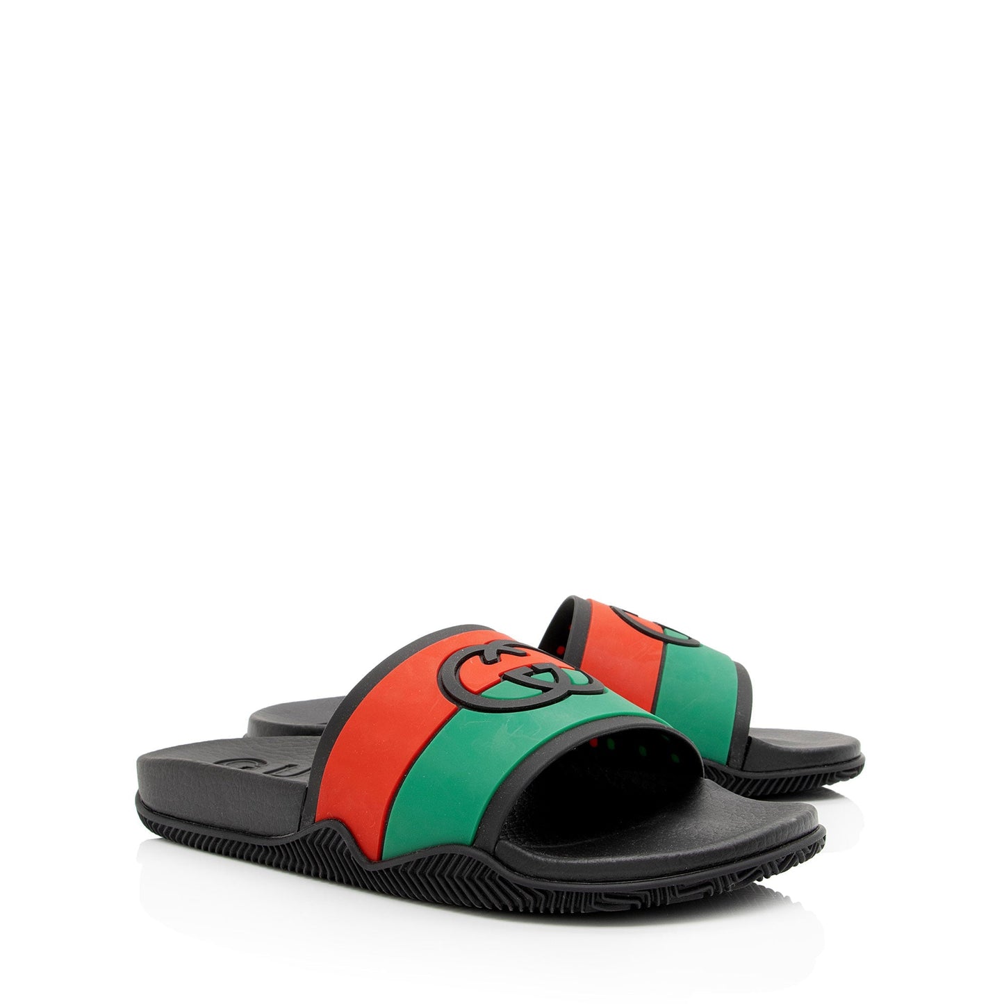 Gucci Rubber Interlocking G Slide Sandals - Size 7 / 37 (SHF-dReyrx)