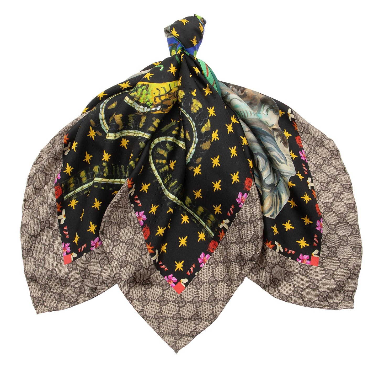 Gucci Silk Dogs and Vase 90cm Scarf