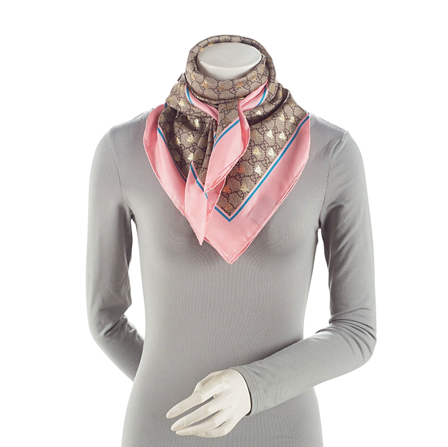 Gucci Silk GG Bee 90cm Scarf