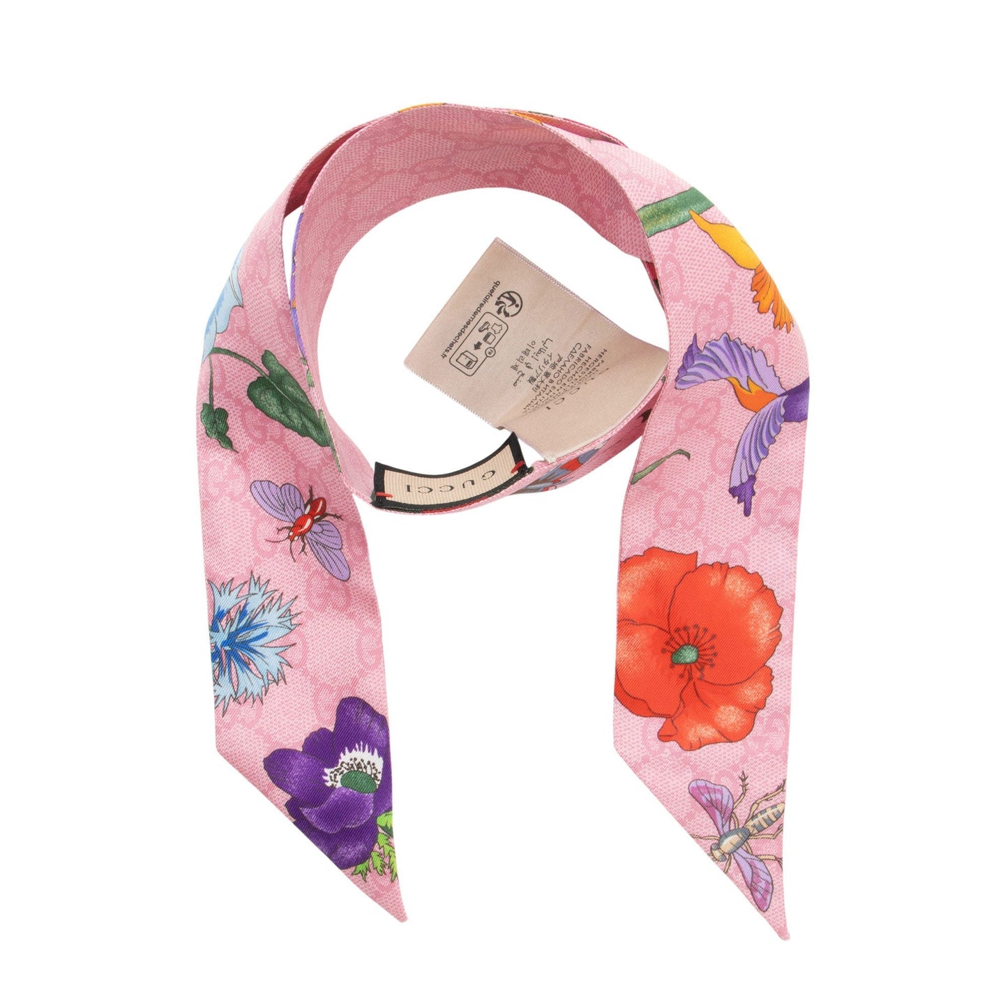 Gucci Silk GG Flora Twilly Scarf