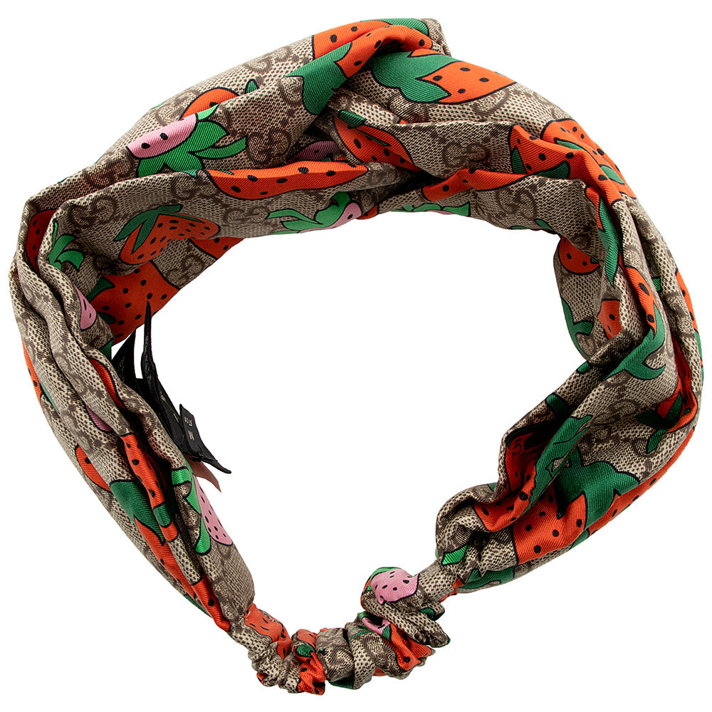 Gucci Silk GG Supreme Strawberry Headband