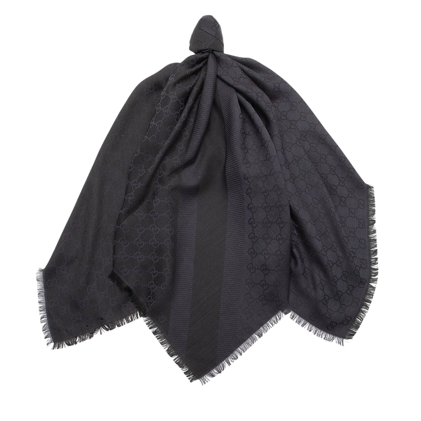 Gucci Silk Wool Monogram 140cm Shawl (SHF-sdYgHP)