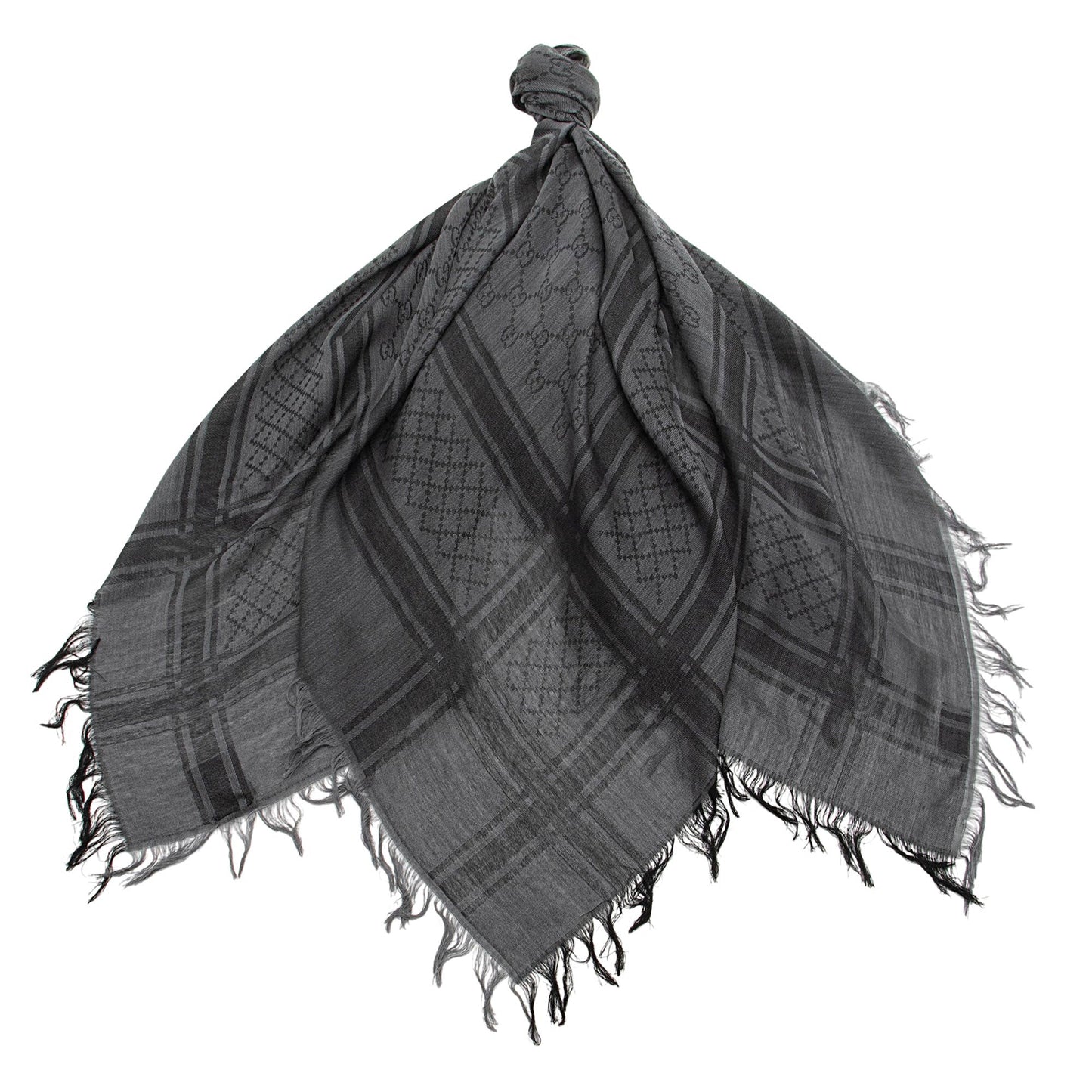Gucci Silk Wool GG Diamante 140cm Shawl