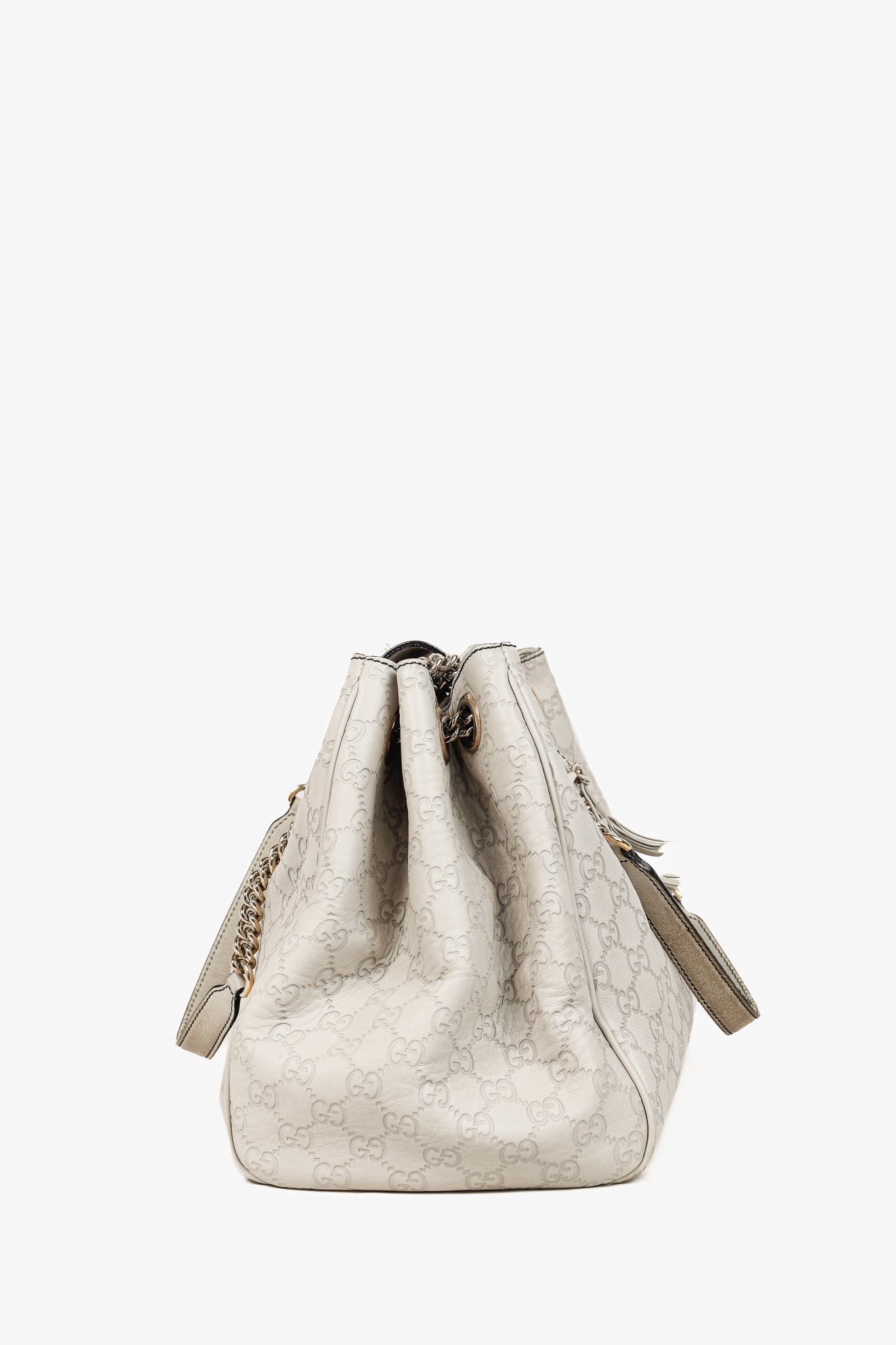 Gucci Lou Monogram Chain Leather Shoulder Bag