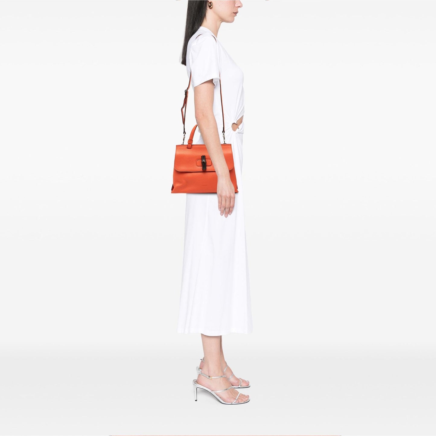 Gucci Small Leather Bamboo Daily Satchel