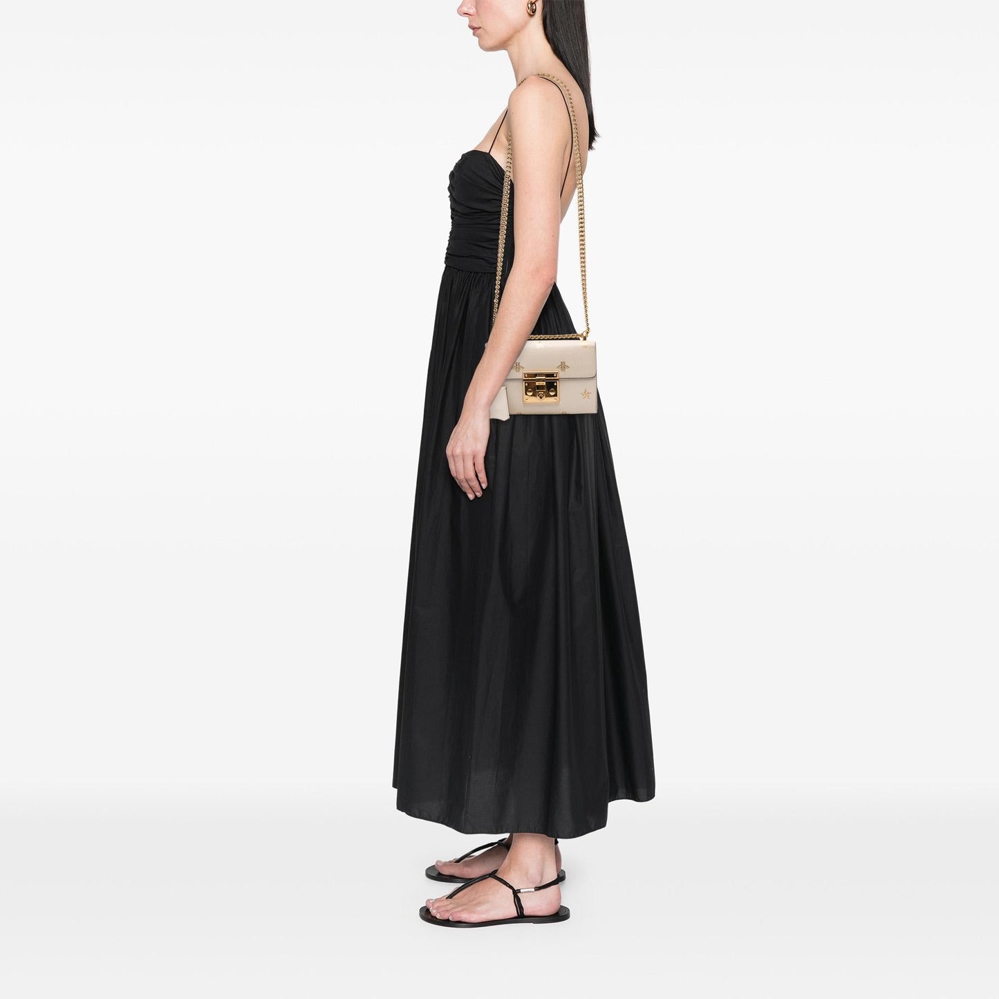 Gucci Small Leather Bee Star Padlock Crossbody