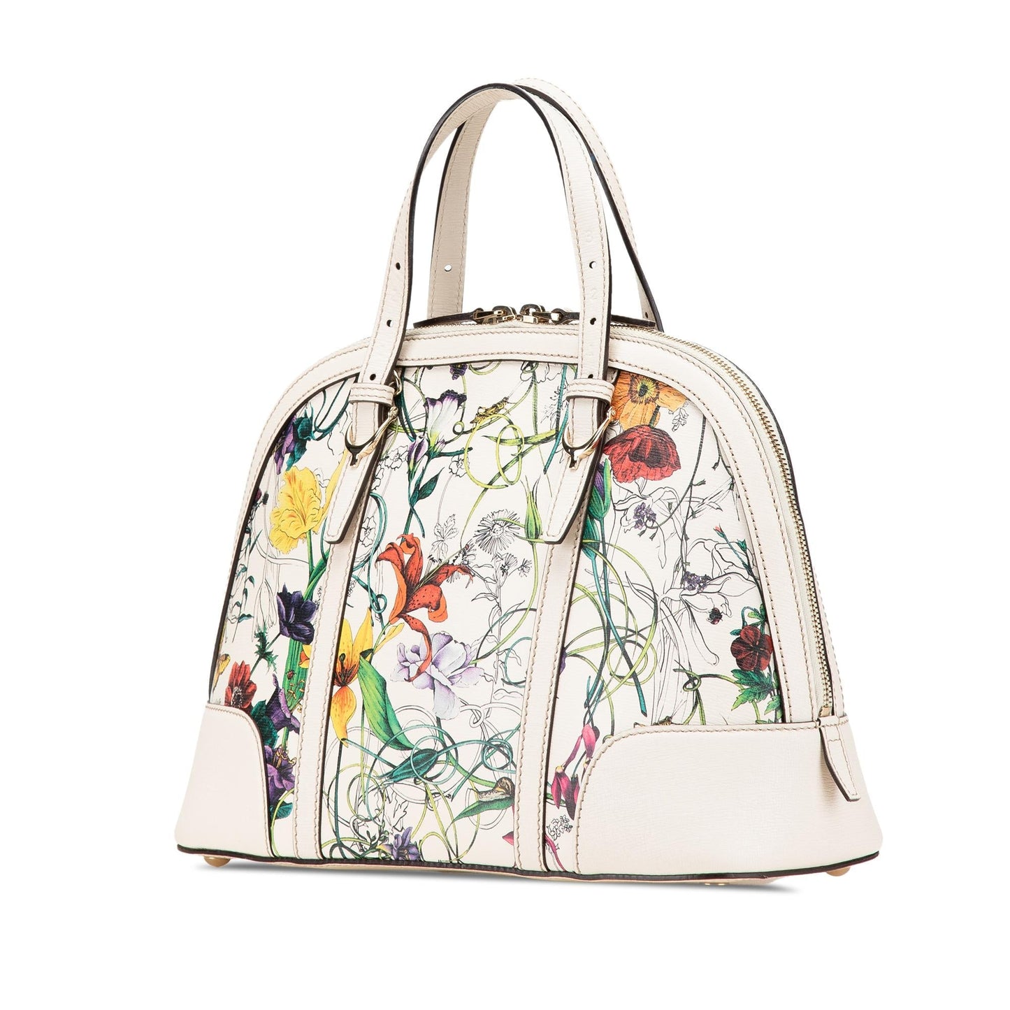 Gucci Small Leather Flora Nice Dome Satchel