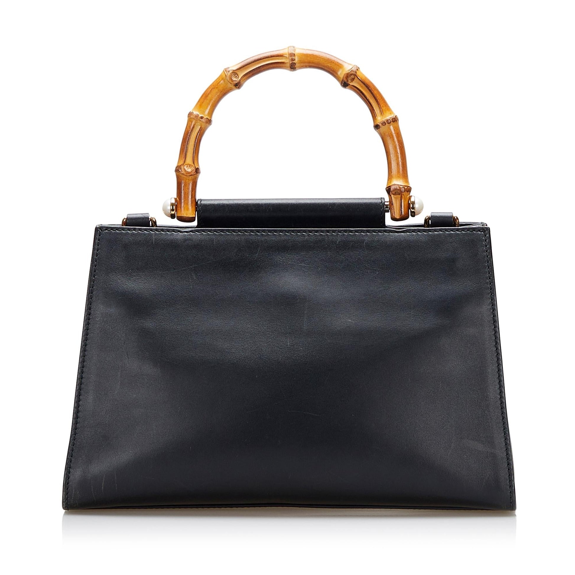 Gucci Small Nymphaea Bamboo Satchel (SHG-36983)