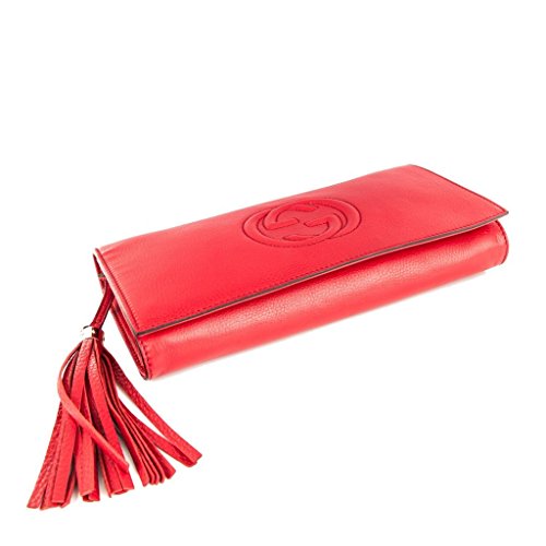 Gucci Envelope Caro Leather Canvas Clutch