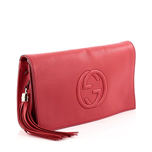 Gucci Envelope Caro Leather Canvas Clutch