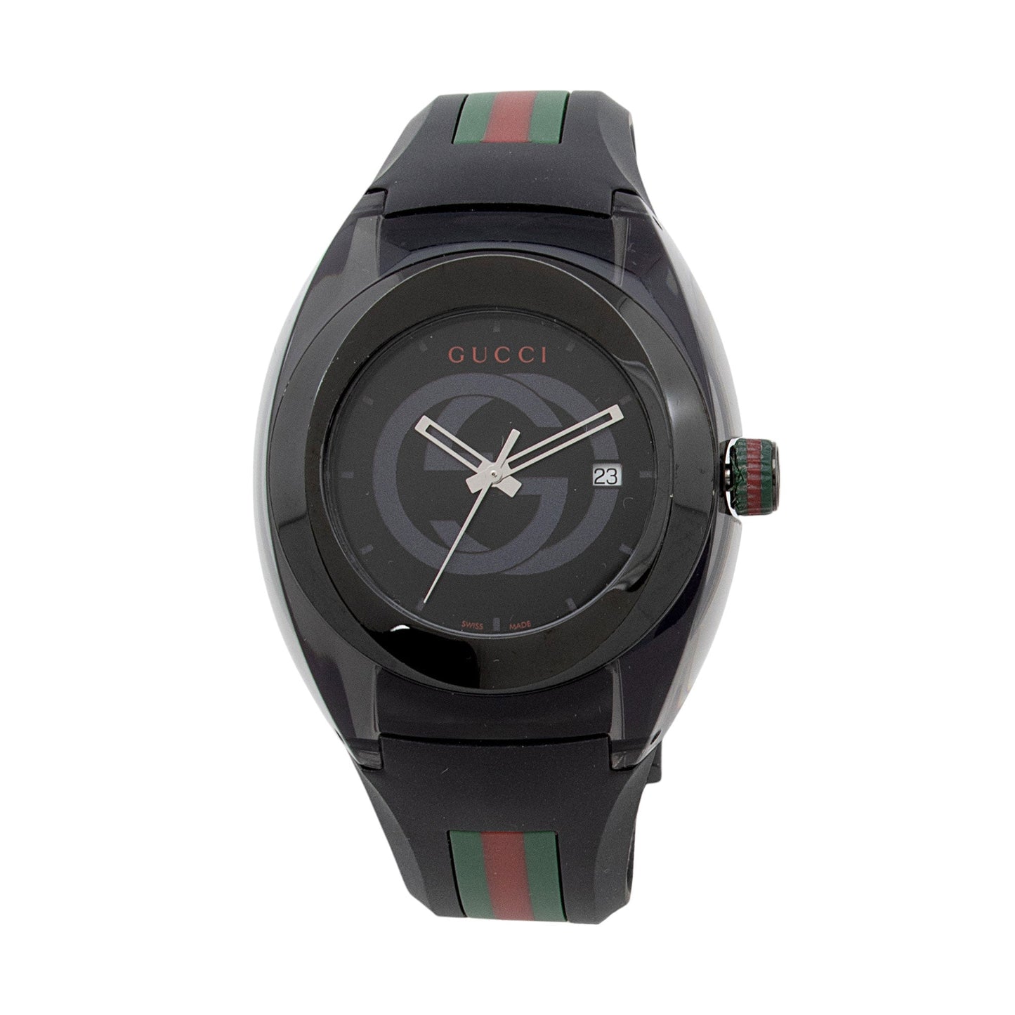 Gucci Stainless Steel Rubber GG Sync Watch (SHF-jivqmb)