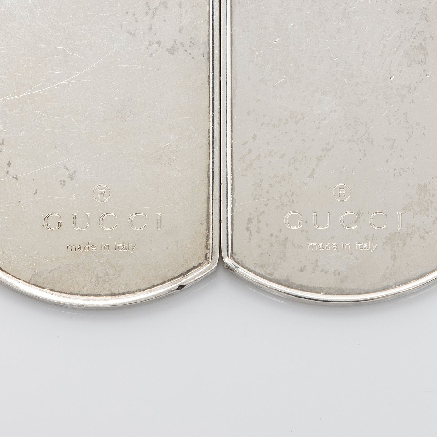 Gucci Sterling Silver Dog Tag Necklace Pendants (SHF-YYhweW)