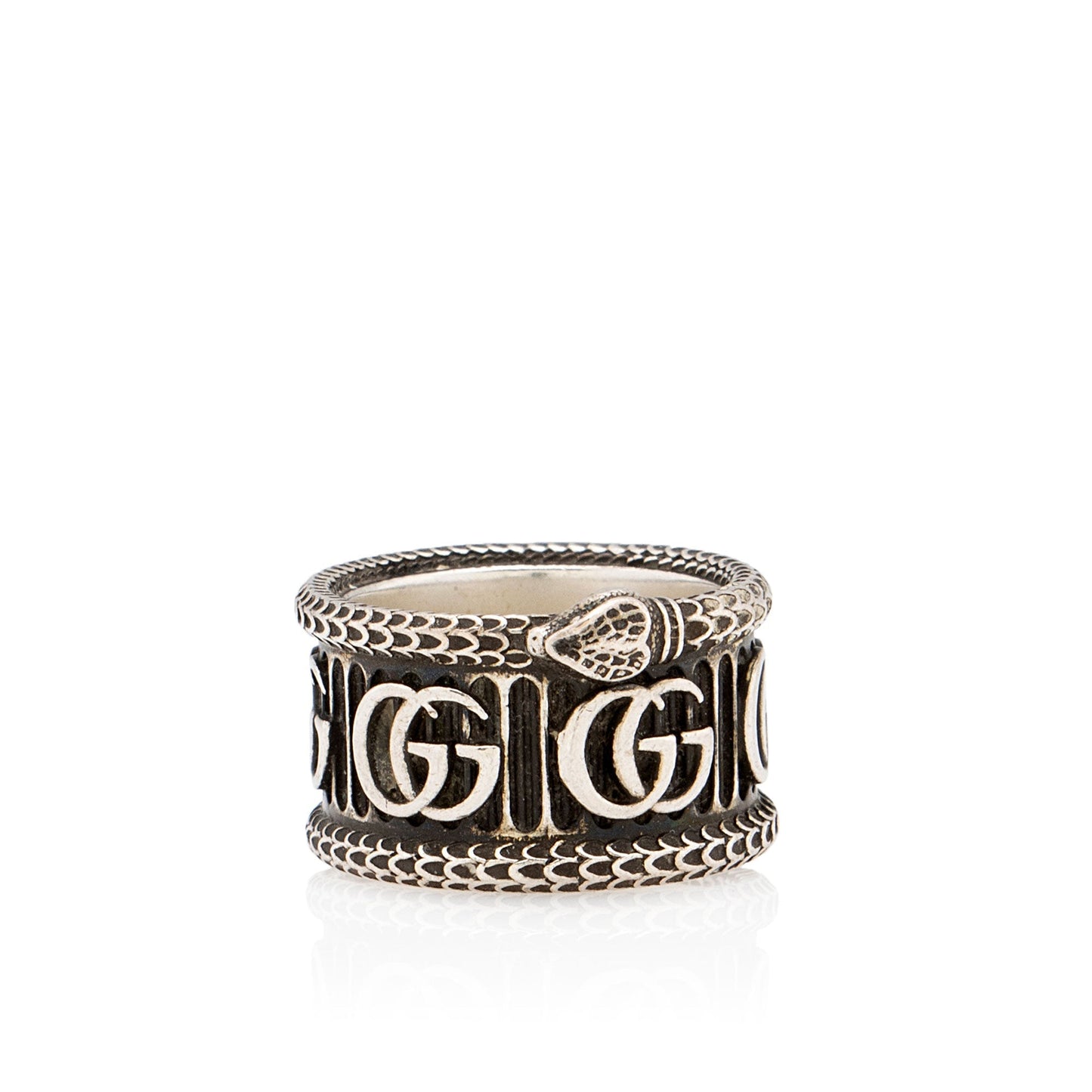 Gucci Sterling Silver GG Ring - Size 8