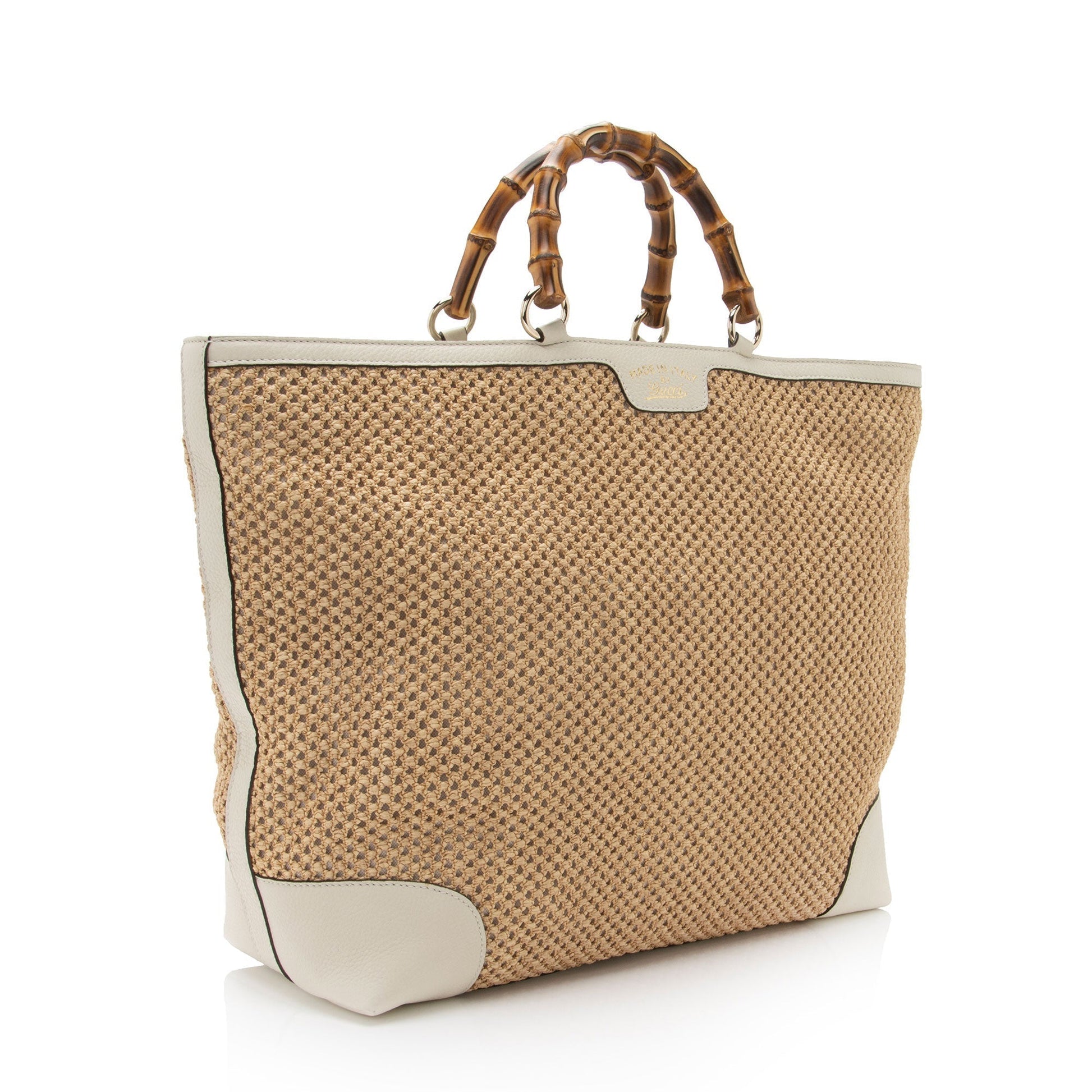 Gucci Leather Canvas Handbag