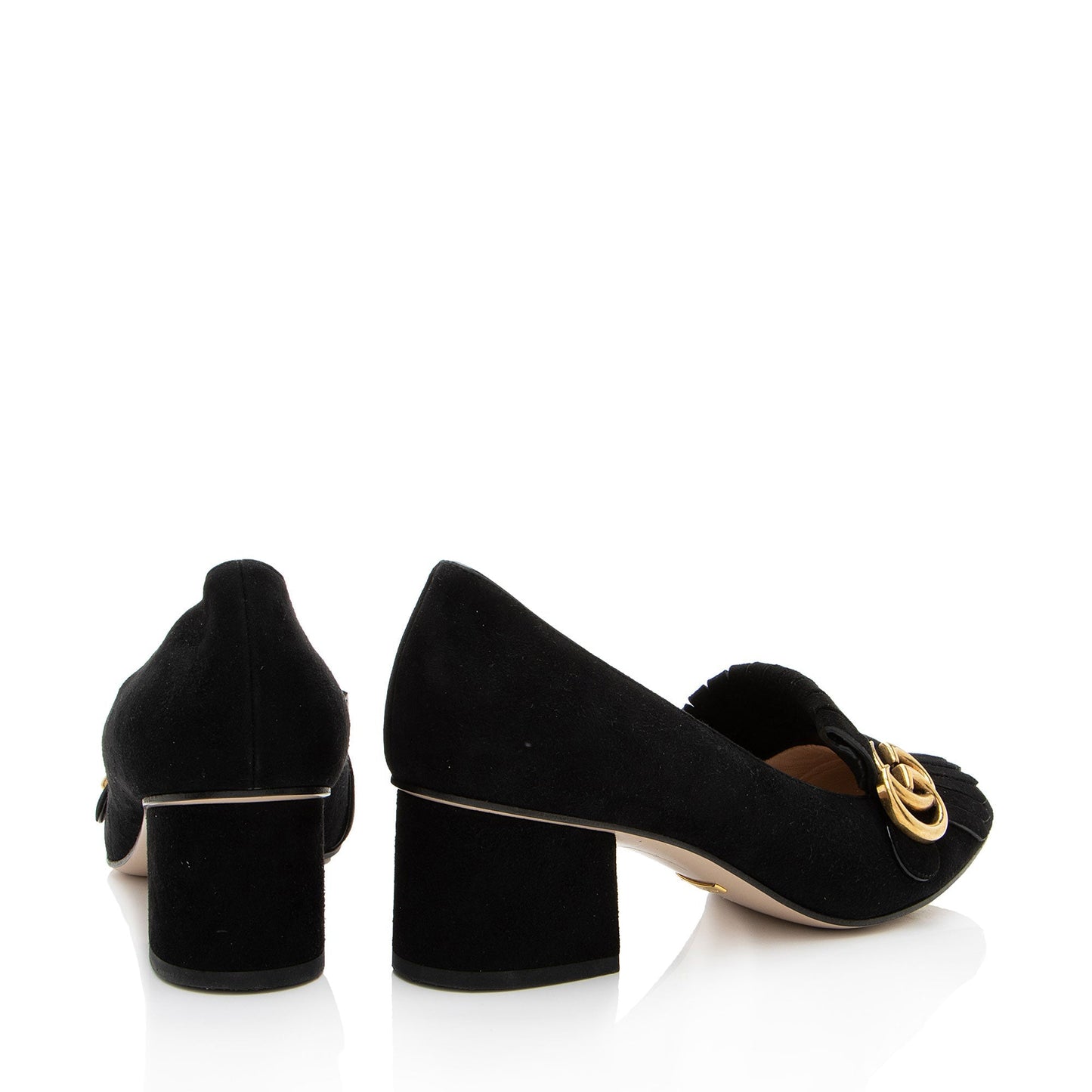 Gucci Suede GG Marmont Pumps - Size 8 / 38 (SHF-rhKAsc)