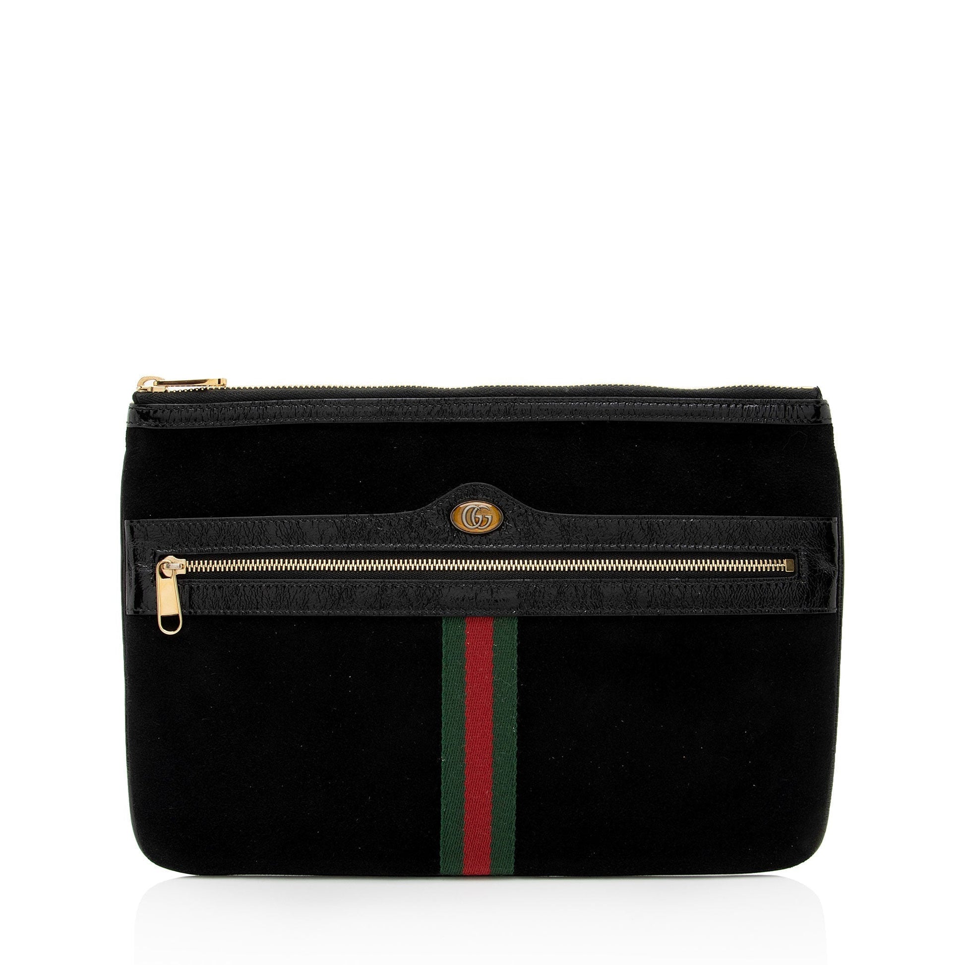 Gucci Nylon Pochette Leather Clutch