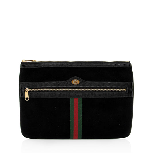 Gucci Nylon Pochette Leather Clutch