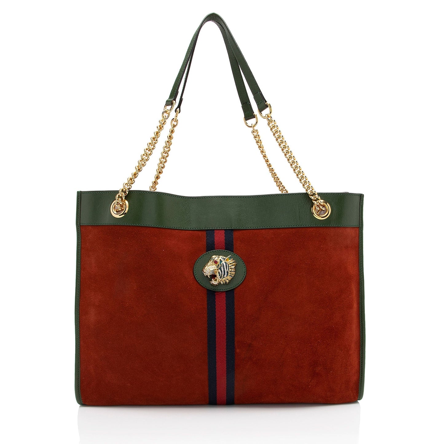 Gucci Nylon Pochette Leather Tote